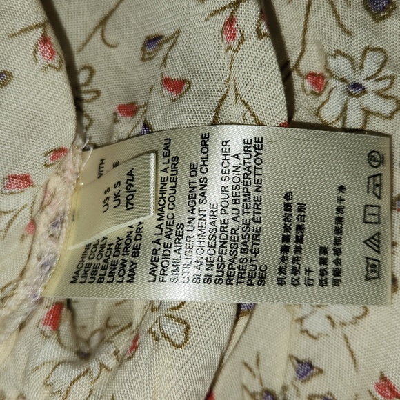 Free People Lost In You Floral Print Tunic Light White-Pink-purple Small S - Picture 5 of 7